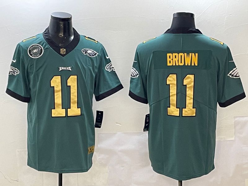 Men Philadelphia Eagles #11 Brown Green Gold Nike 2025 Limited NFL Jersey style 6->philadelphia eagles->NFL Jersey